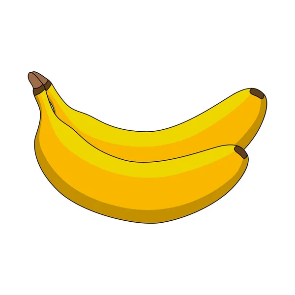 Векторний Банан Ізольовано Білому Тлі — стоковий вектор