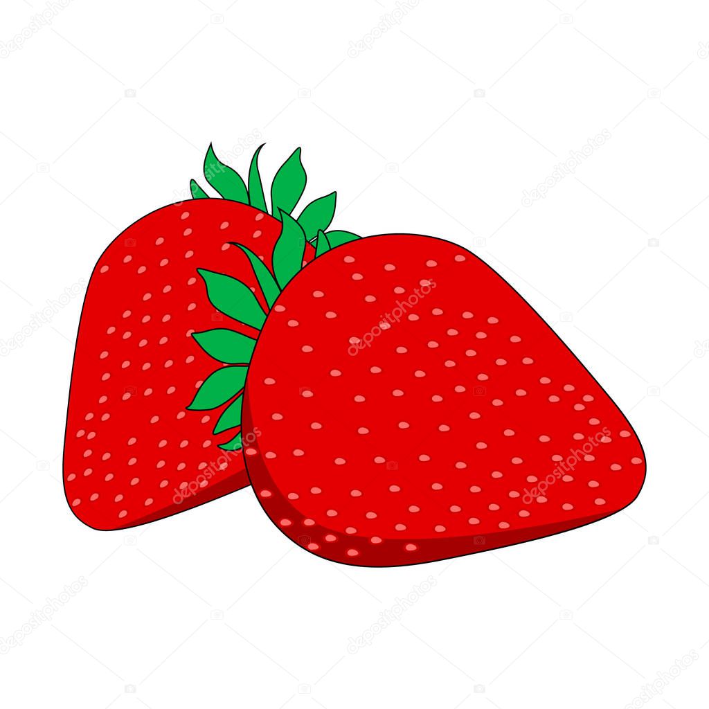 Vector strawberry isolated on white background.