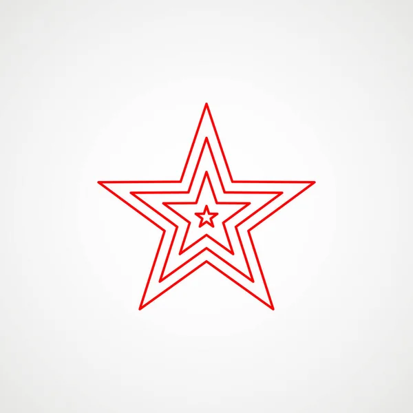 Icono lineal del comunismo. Estrella multicapa roja. emblema soviético. Escudo de armas minimalista de la URSS. Vector — Vector de stock