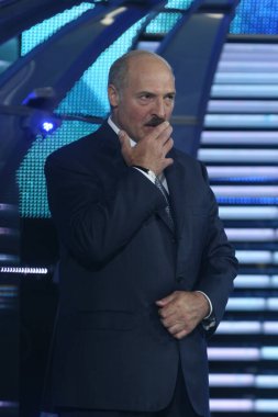Belarus Başkanı Alexander Lukashenka Vitebsk 'teki Slavianski Çarşısında