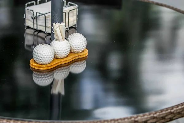 Golf cafe luxury golf balls — Stock Photo, Image