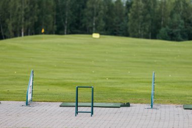 Turnuva golfçüsü sahada golf oynuyor.