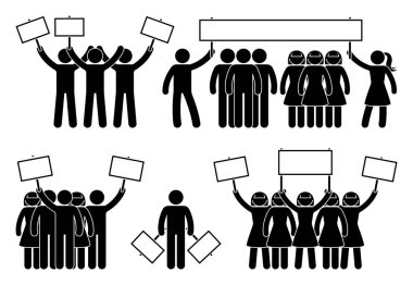 Sopa rakam protesto grup insan ayarlayın. Afiş gösteri adlı kişiyle strike Toplantı