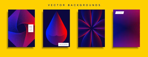 Vector Cover Designs Future Poster Template Smartphone Modern Background Set — Stock Vector