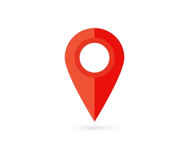 Konumu PIN. PIN düz simge vektör tasarımı göster.