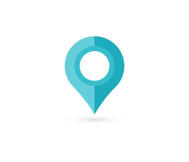 Konumu PIN. PIN düz simge vektör tasarımı göster.