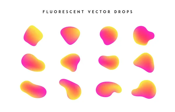Gradient vivid shapes. Modern abstract colorful vector fluid collection.