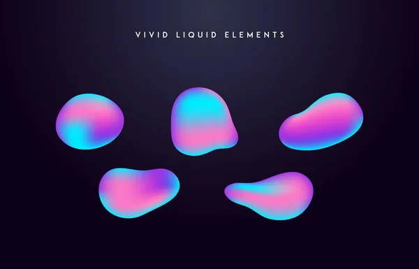 Formes Vives Dégradées Collection Moderne Abstraite Fluides Vectoriels Colorés — Image vectorielle
