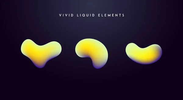 Gradient vivid shapes. Modern abstract colorful vector fluid collection.