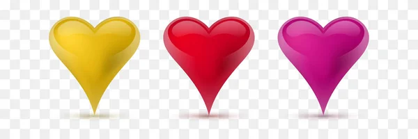 Набор Векторных Сердец Векторная Иллюстрация Реалистичное Сердце Изолированное Вектор — стоковый вектор