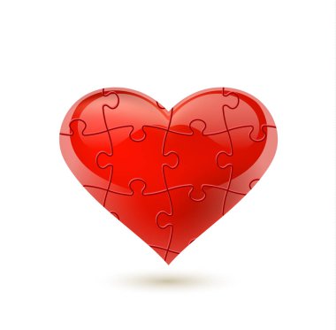 Colorful vector puzzle heart