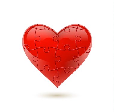 Colorful vector puzzle heart