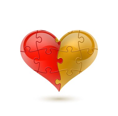 Colorful vector puzzle heart