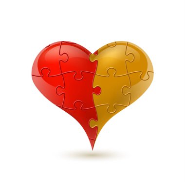 Colorful vector puzzle heart
