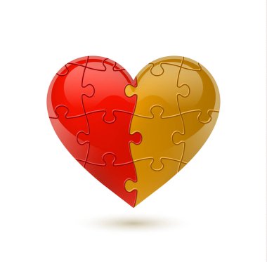 Colorful vector puzzle heart
