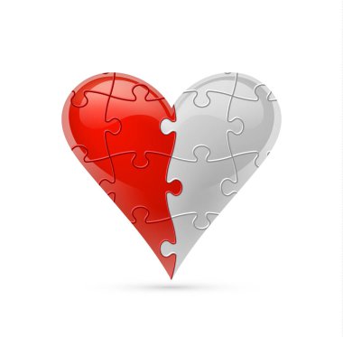 Colorful vector puzzle heart