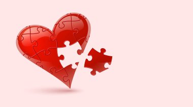 Colorful vector puzzle heart