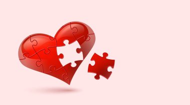 Colorful vector puzzle heart