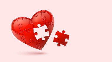 Colorful vector puzzle heart