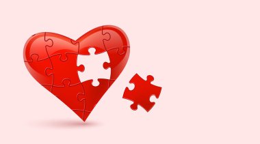Colorful vector puzzle heart
