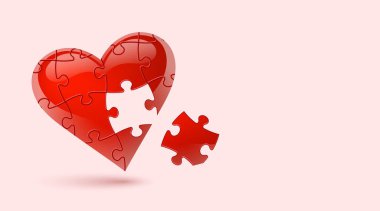 Colorful vector puzzle heart