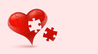 Colorful vector puzzle heart