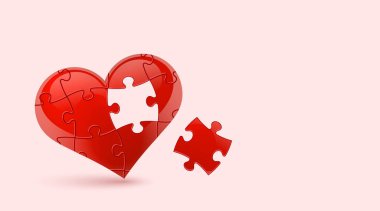 Colorful vector puzzle heart