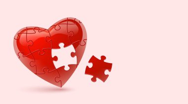 Colorful vector puzzle heart
