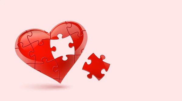 Colorful vector puzzle heart