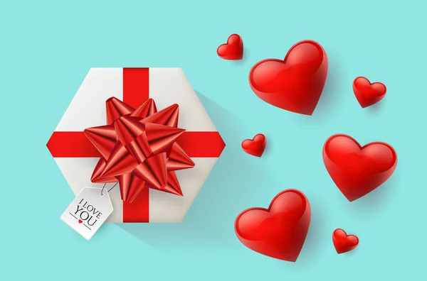 Papel Pintado Festivo Decorado Con Corazones Regalos Ilustración Vectorial — Archivo Imágenes Vectoriales