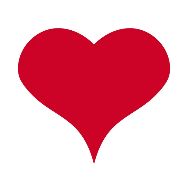 Szív Szeretet Valentin Nap Lapos Piros Ikon Elszigetelt Fehér Background — Stock Vector