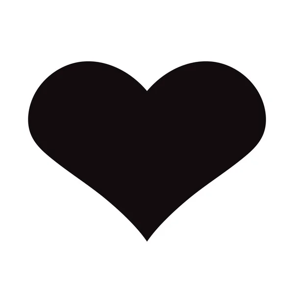 Icono Plano Corazón Negro Aislado Sobre Fondo Blanco Ilustración Vectorial — Vector de stock