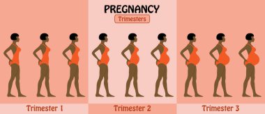 Gebelik trimesters hamile afro kadının mayo ile ve sh