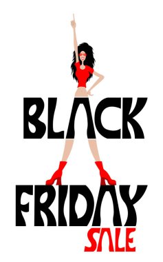 Cuma Satılık logo mutlu kadın karikatür işaret işaret parmağı ile siyah. Farklı katmanlarda kapatın ve metin türlerinin herhangi bir yazı tipi yeterli değil.