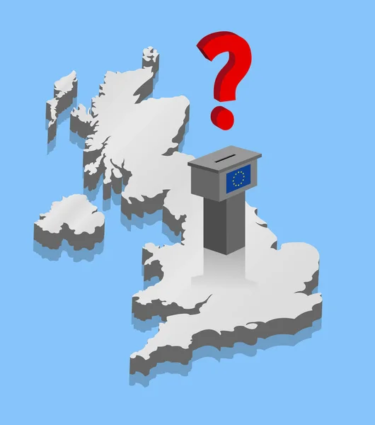 Результаты Брексита Вопросительным Знаком Голосованием Карте Соединенного Королевства Объекты Находятся — стоковый вектор