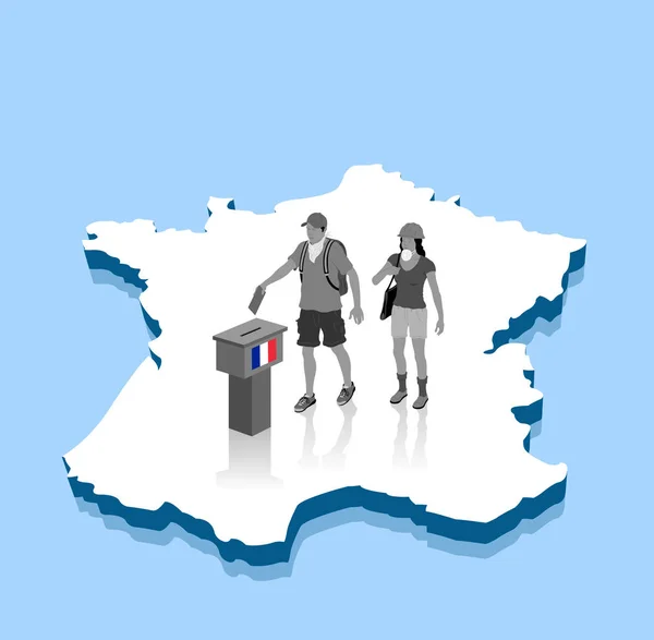 Γάλλοι Διαδηλωτές Ψηφίζουν Για Εκλογή Χάρτη Της Γαλλίας Όλα Αντικείμενα — Διανυσματικό Αρχείο