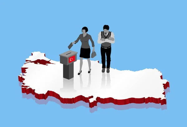 Secular voters are voting for Turkish election over Turkey map. All the objects, shadows and background are in different layers.