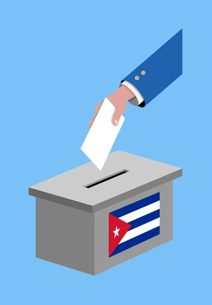 Stemmen Voor Cubaanse Verkiezing Met Stemming Stemming Cuba Vlag Alle — Stockvector