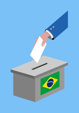 Oy oy oy ve Brezilya bayrağı ile Brezilya seçim için