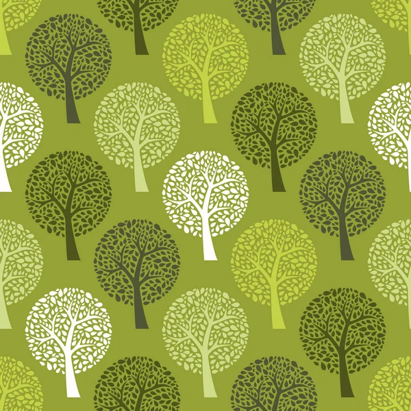 Seamless Tree Pattern Vector Illustration — Stock Vector
