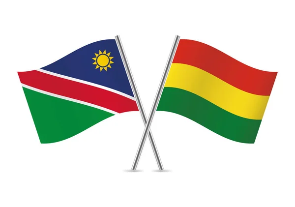Namibia Bolivia Flags Vector Illustration — Stock Vector