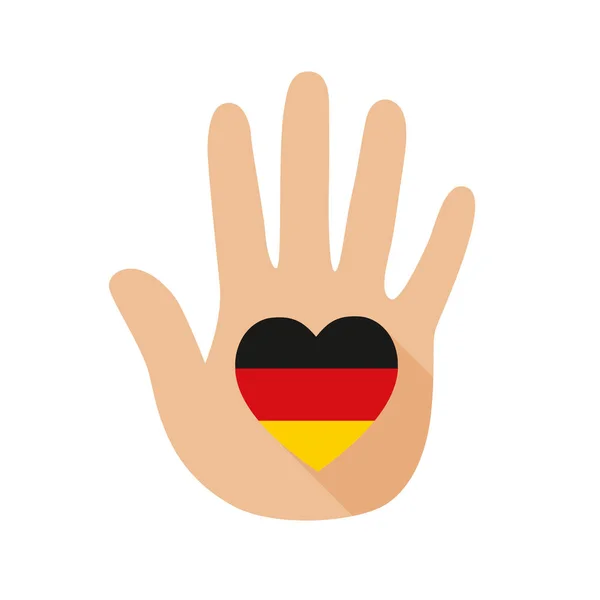Ручна Форми Серця Німеччина Прапор Векторна Icon — стоковий вектор