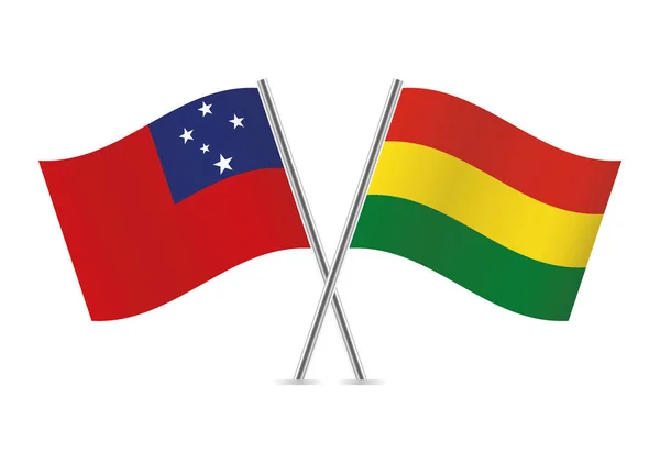 Samoa Bolivia Flags Vector Illustration — Stock Vector
