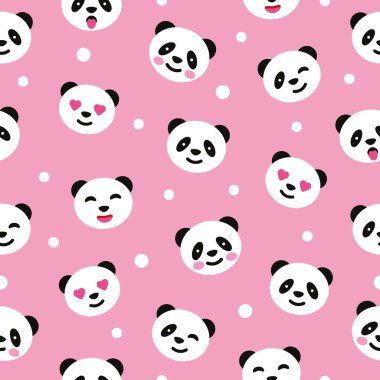 Panda ile Seamless modeli. Vektör çizim.