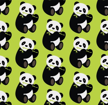 Ayı panda Dikişsiz desen. Vektör çizim. -Vektör