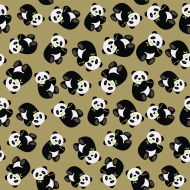 ayı panda Dikişsiz desen. vektör çizim.