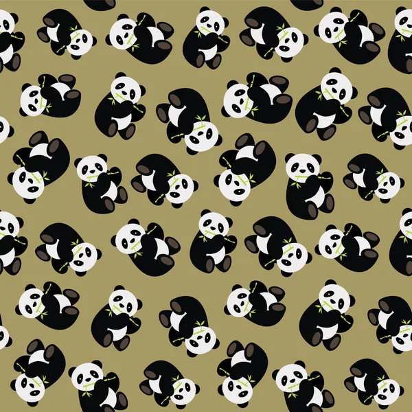 Sömlös Panda Bear Mönster Vektor Illustration — Stock vektor