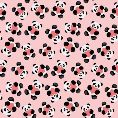 ayı panda Dikişsiz desen. vektör çizim.