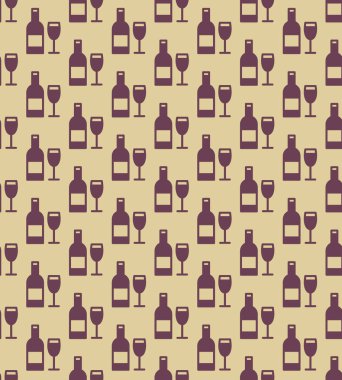 Seamless şarap şişeleri ve gözlük modeli. Vektör arka plan.