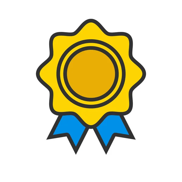 Médaille Insigne Attribution Icône Gagnante — Image vectorielle
